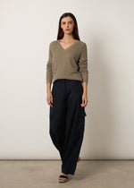 Pullover traforato misto lino