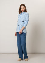 Camicia rigata con paillettes