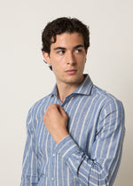 Camicia rigata lino