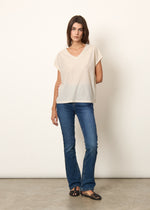 T-shirt con fili metallici