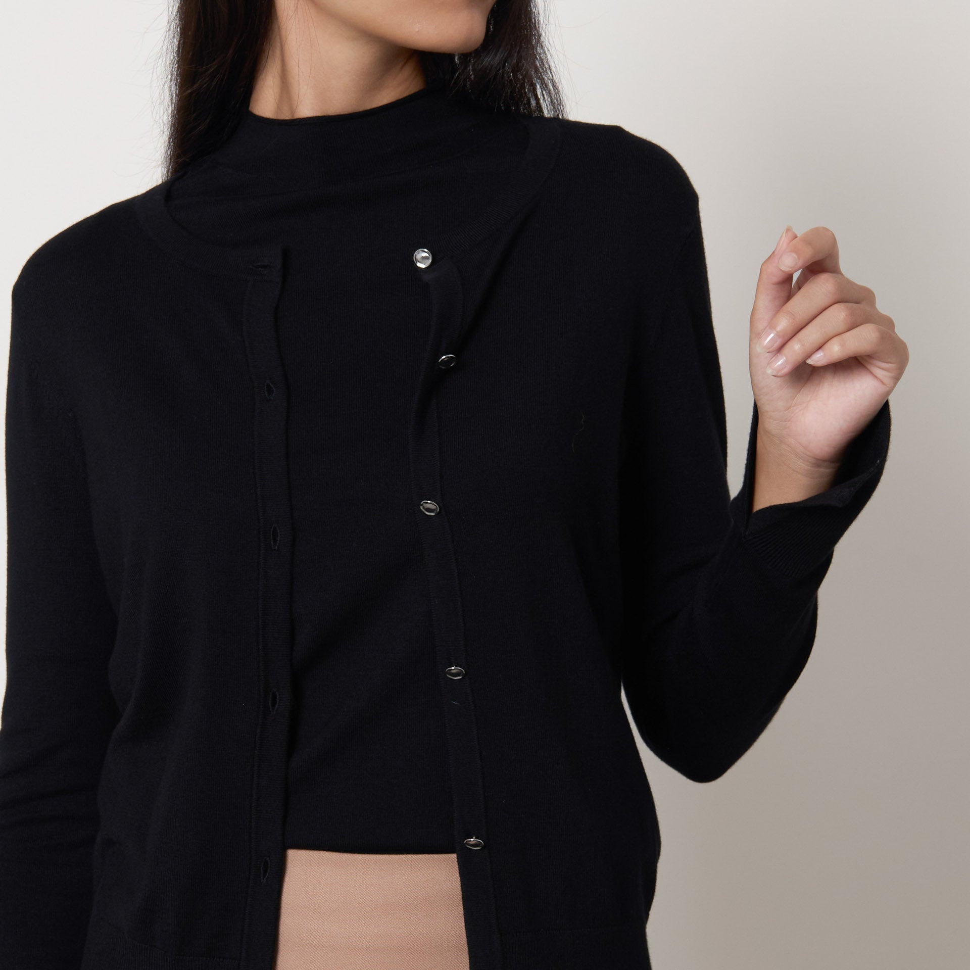 Cardigan girocollo