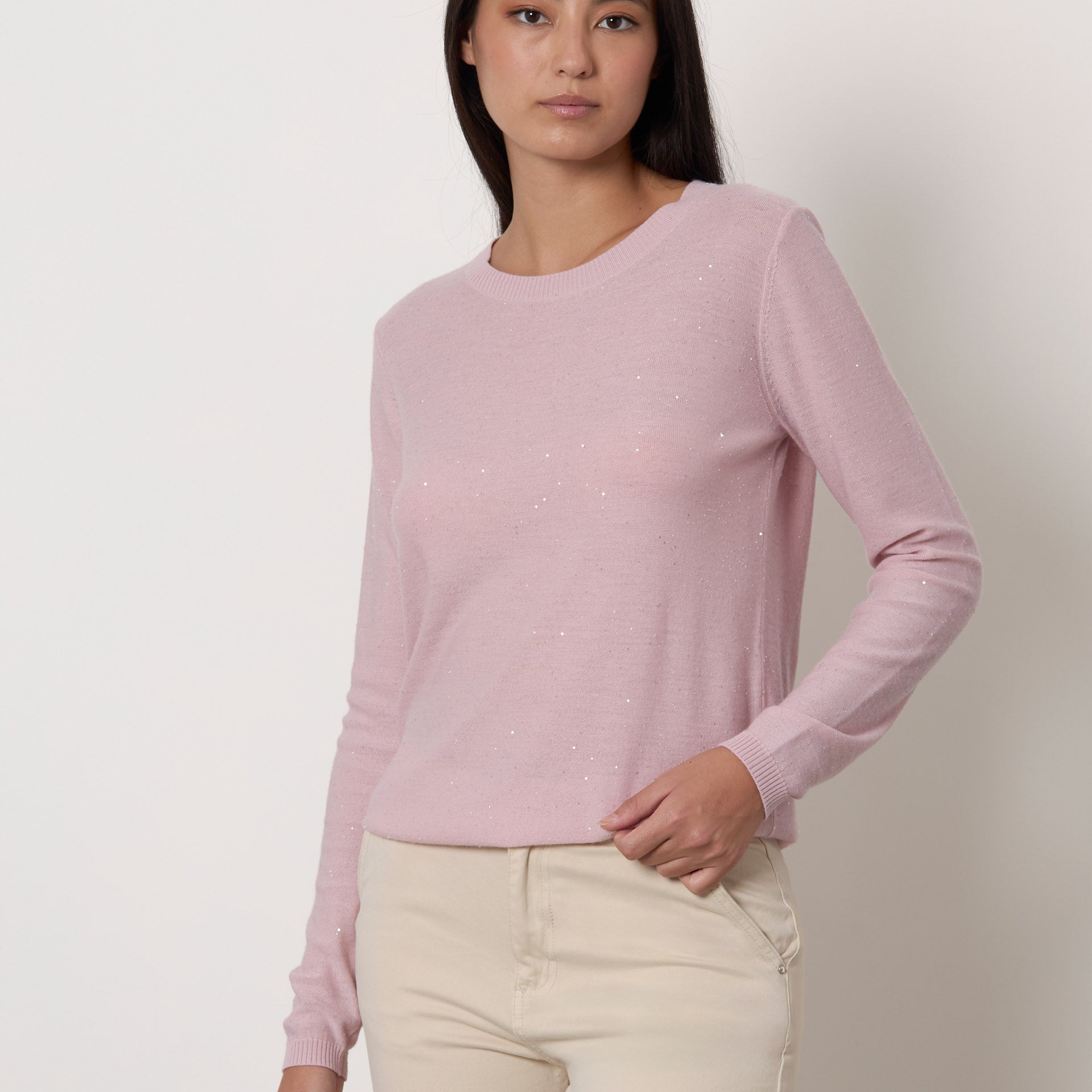 Pull over con paillettes