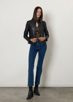 Giubbotto biker in pelle