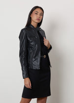 Giubbotto biker in pelle