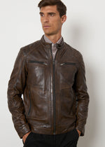 Giubbotto biker in pelle