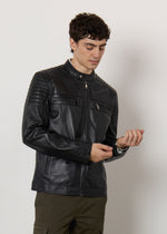Giubbotto biker in pelle