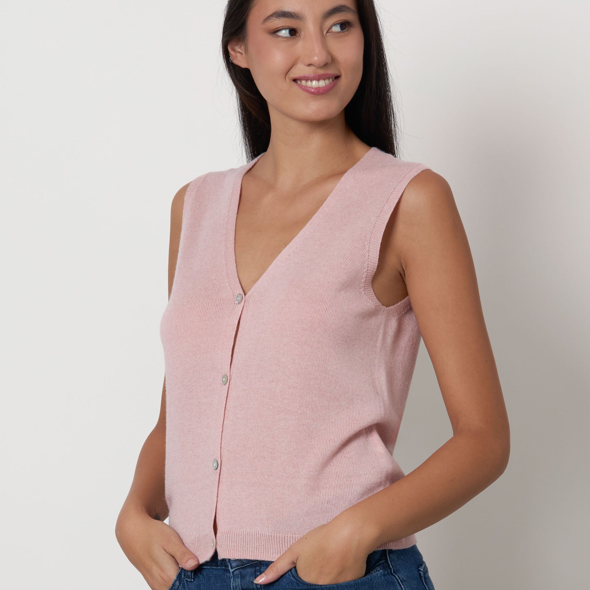 Gilet misto lana e cashmere
