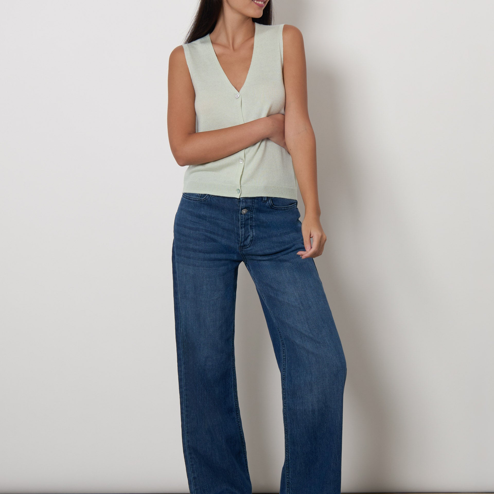 Gilet misto lana e cashmere