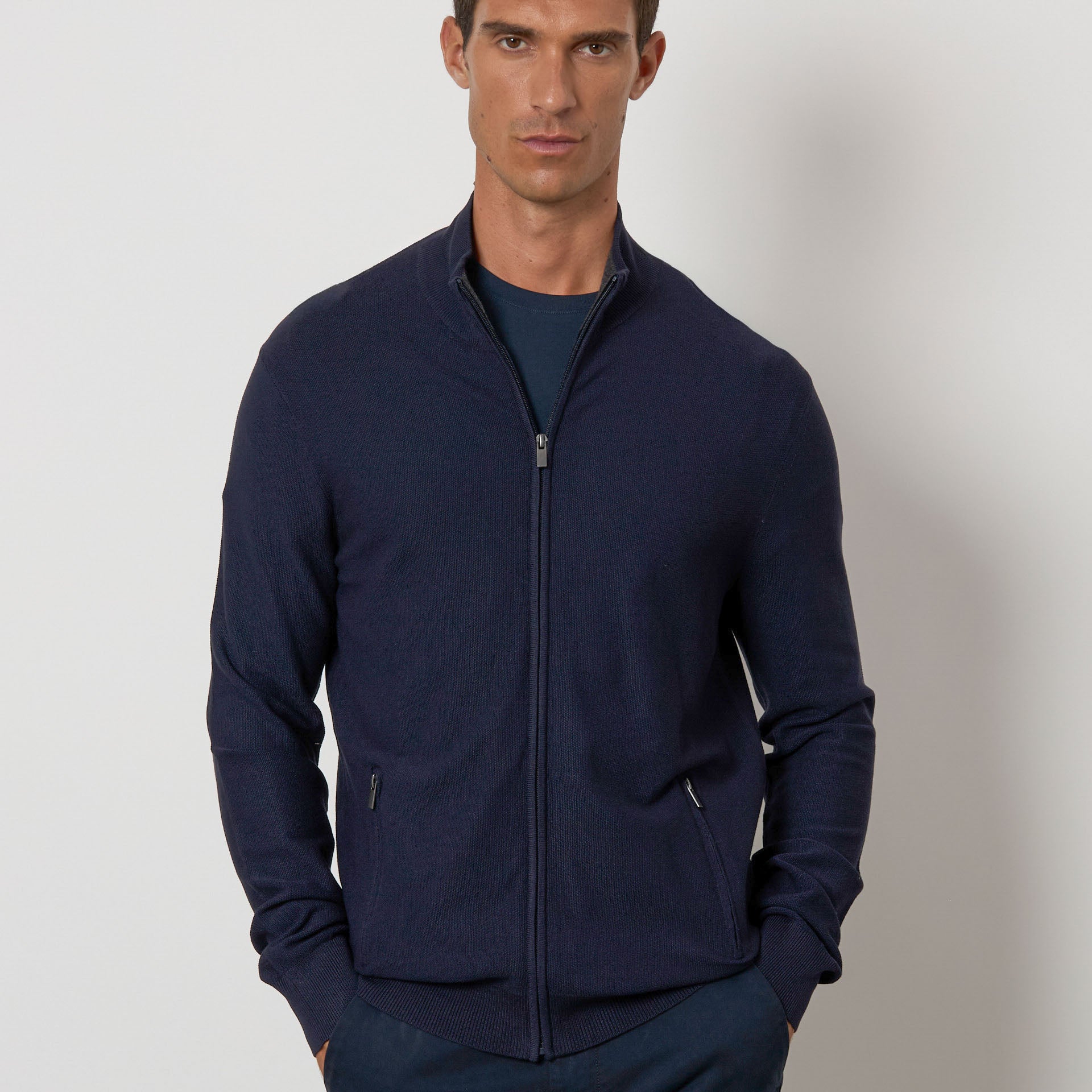 Cardigan in maglia con zip