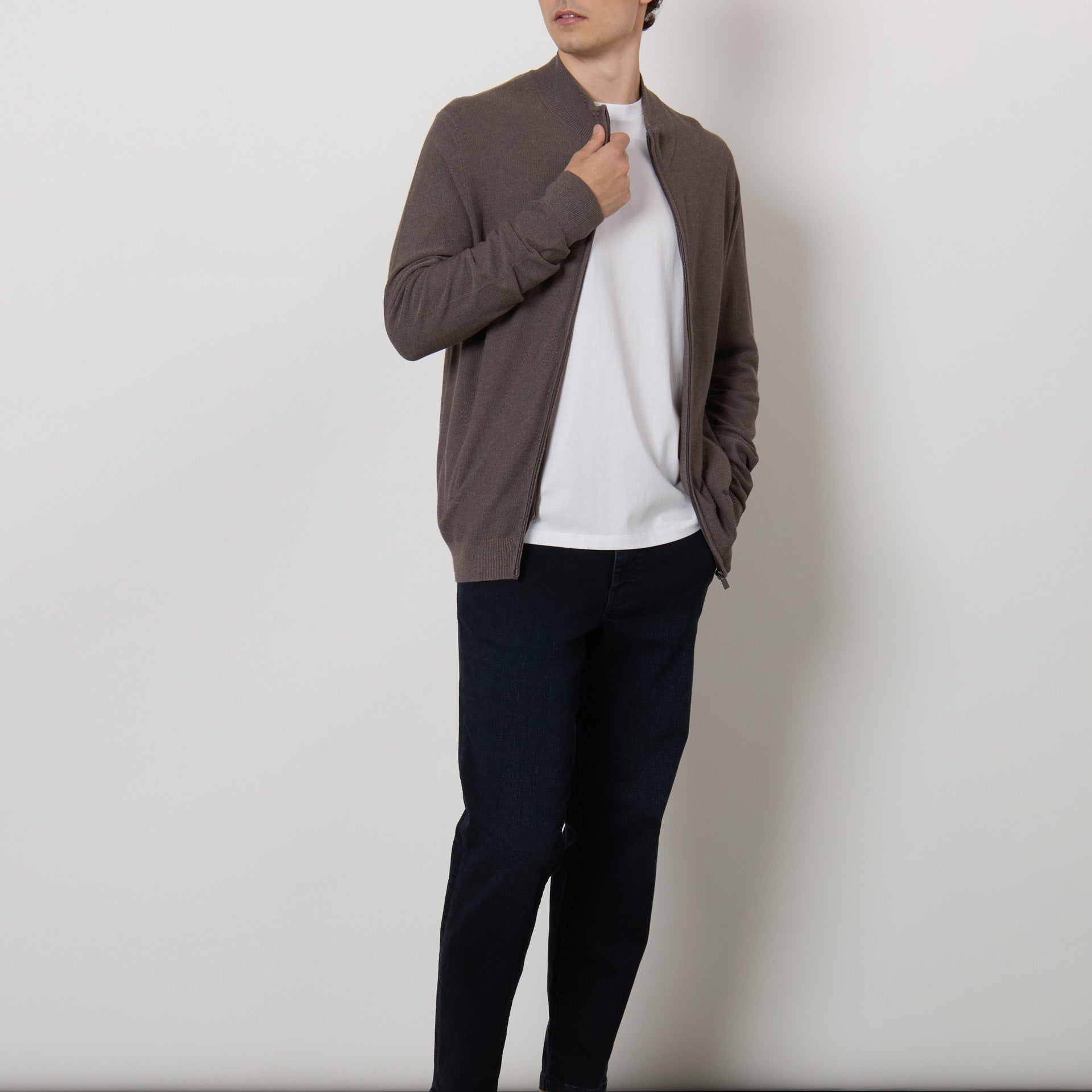 Cardigan in maglia con zip