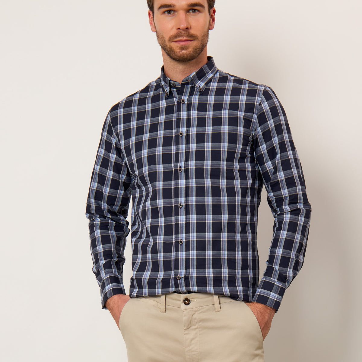Camicia uomo ingram bianca regular fit collo mezzo francese negozio online abbigliamento maschile