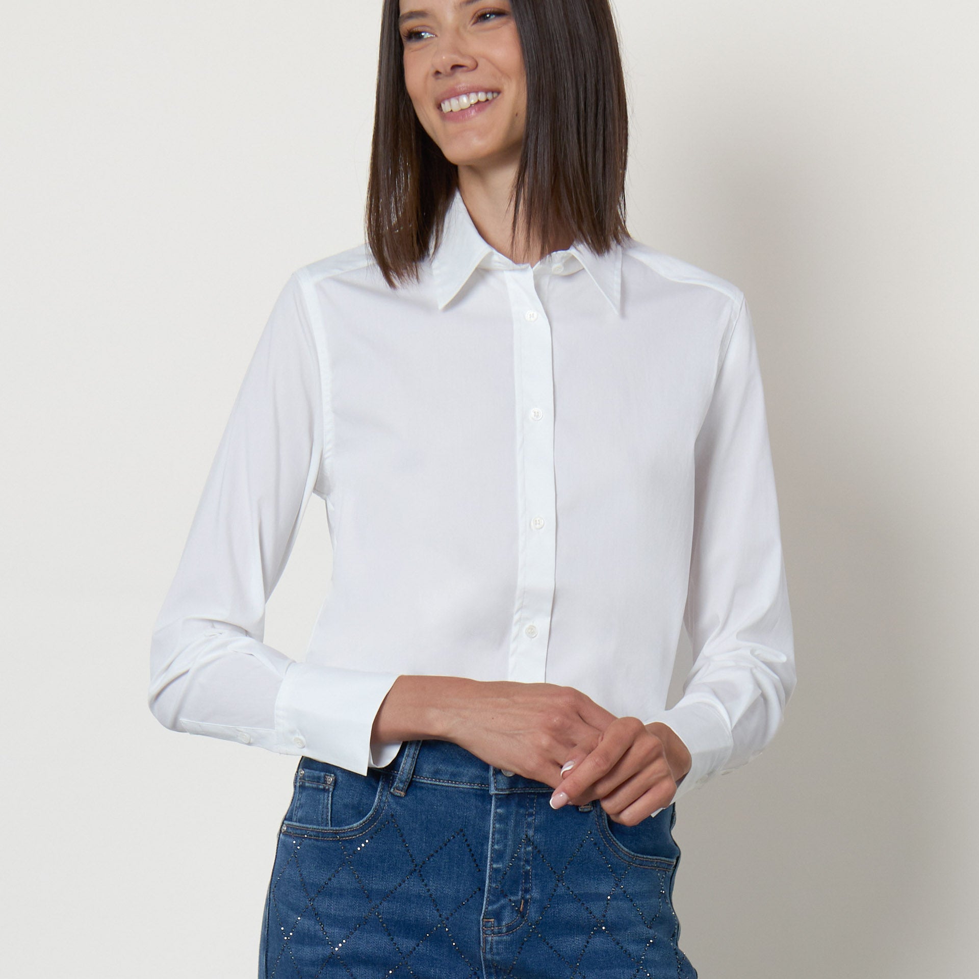 Camicia in cotone stretch