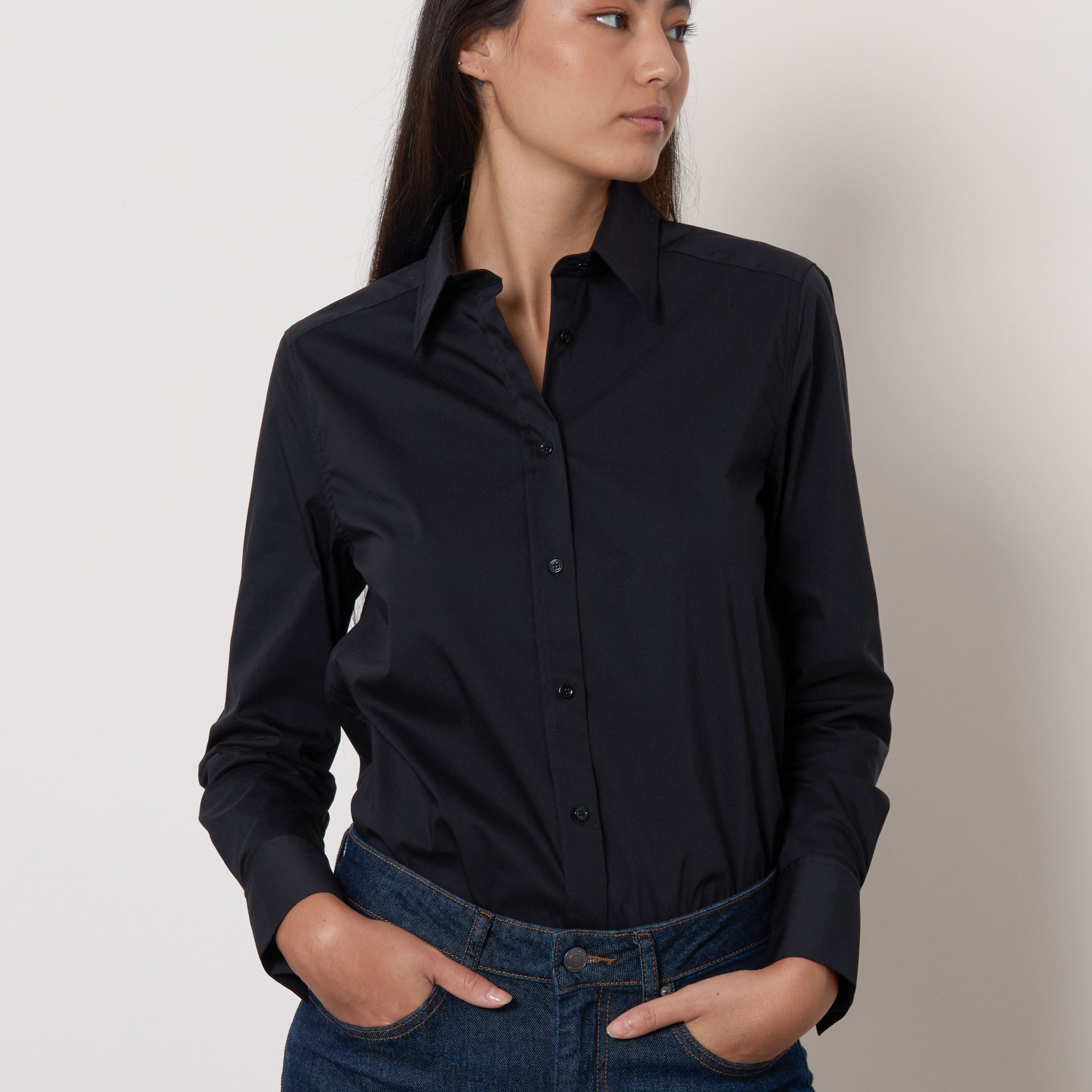 Camicia in cotone stretch