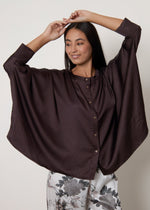 Camicia ampia in satin