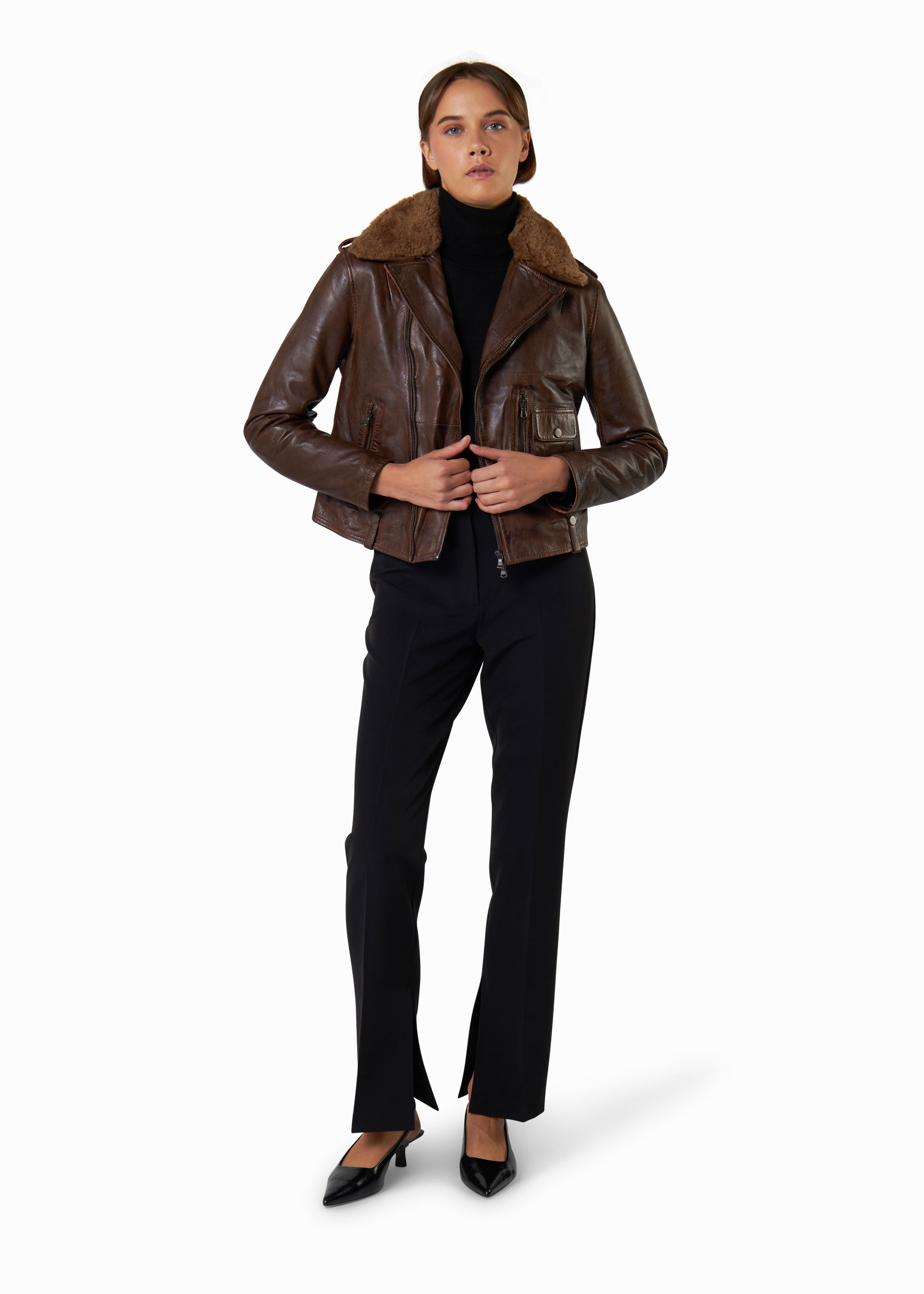 giacche in pelle moto donna
