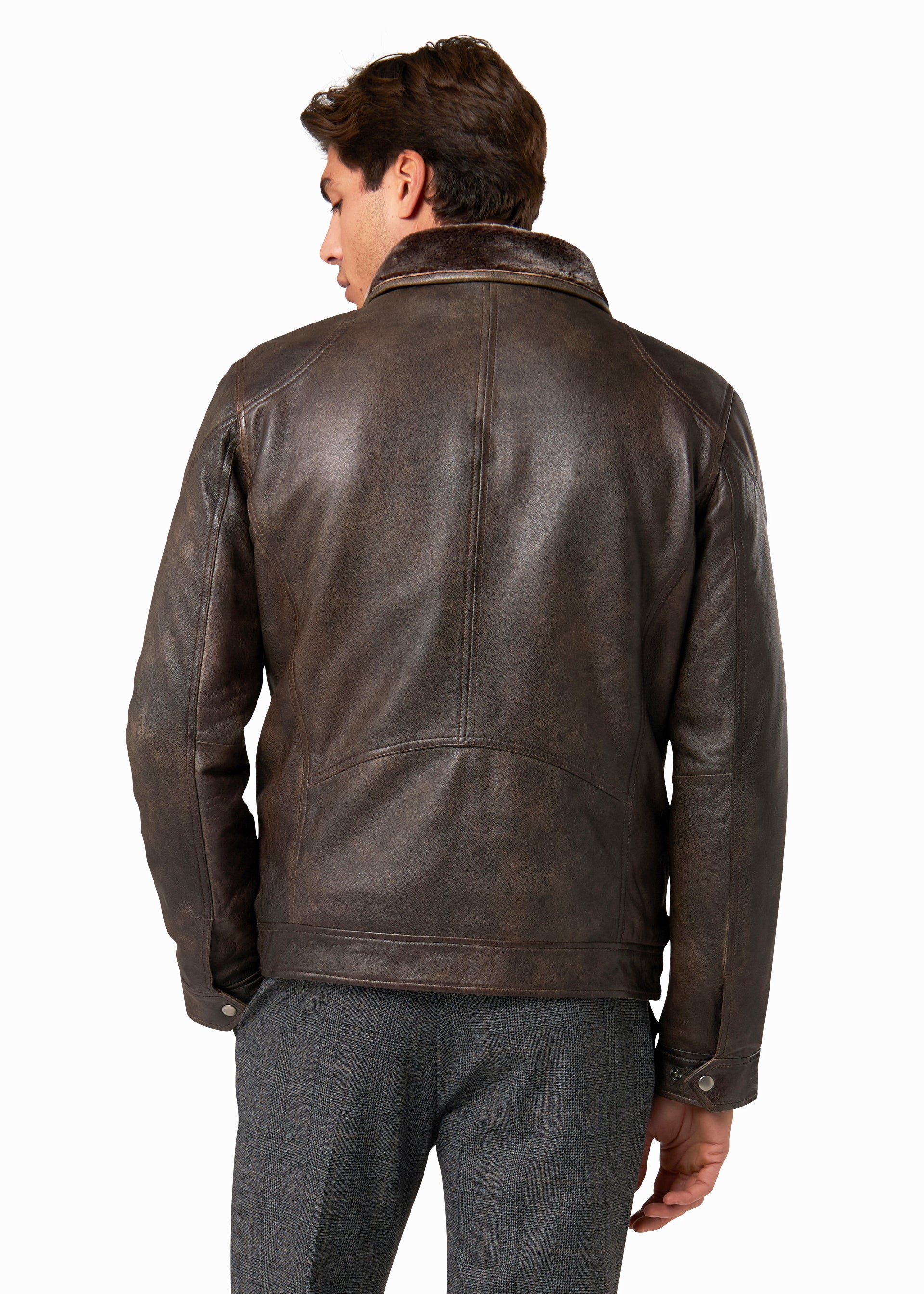 giubbotto in pelle uomo armani