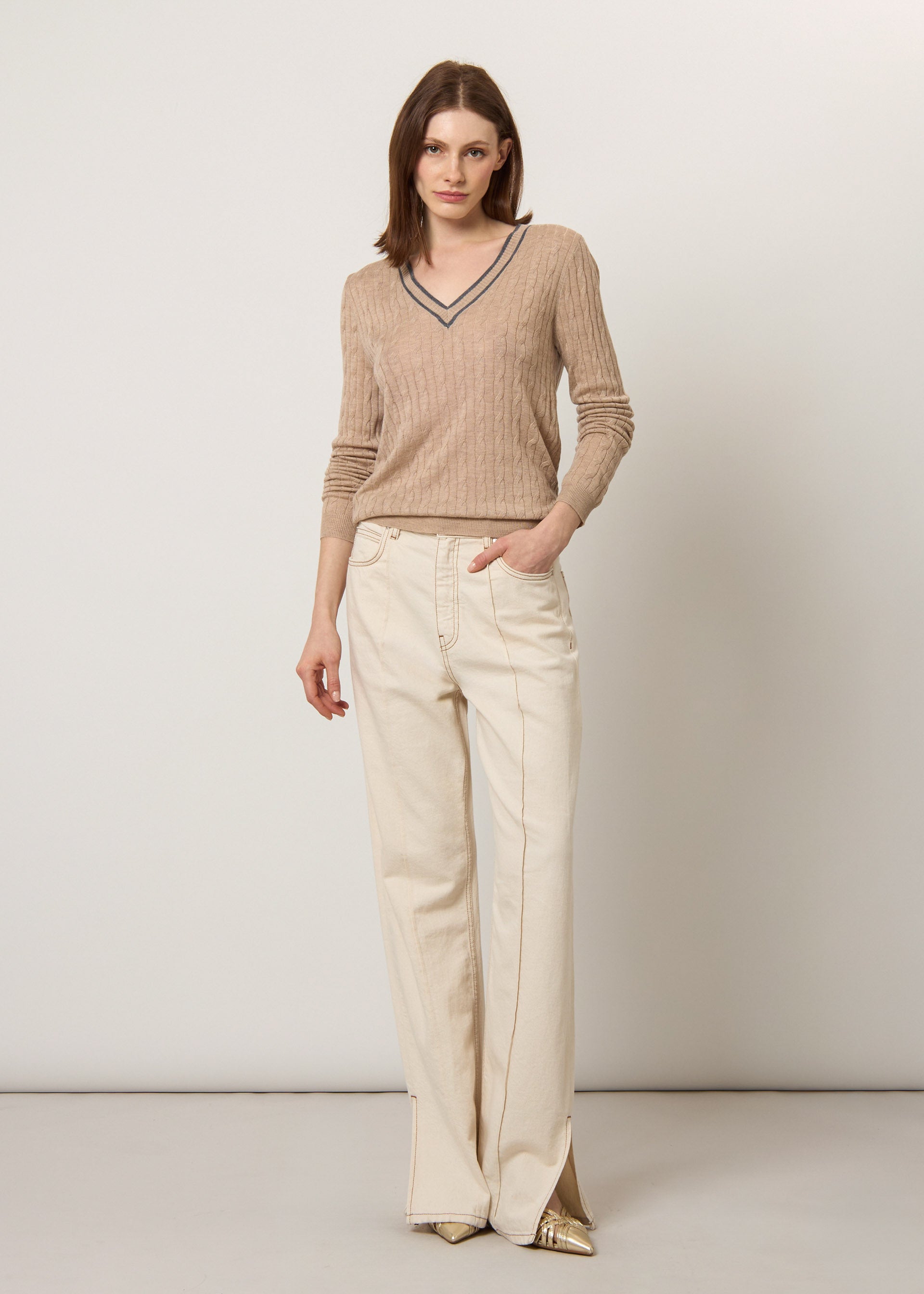Pullover intrecciato