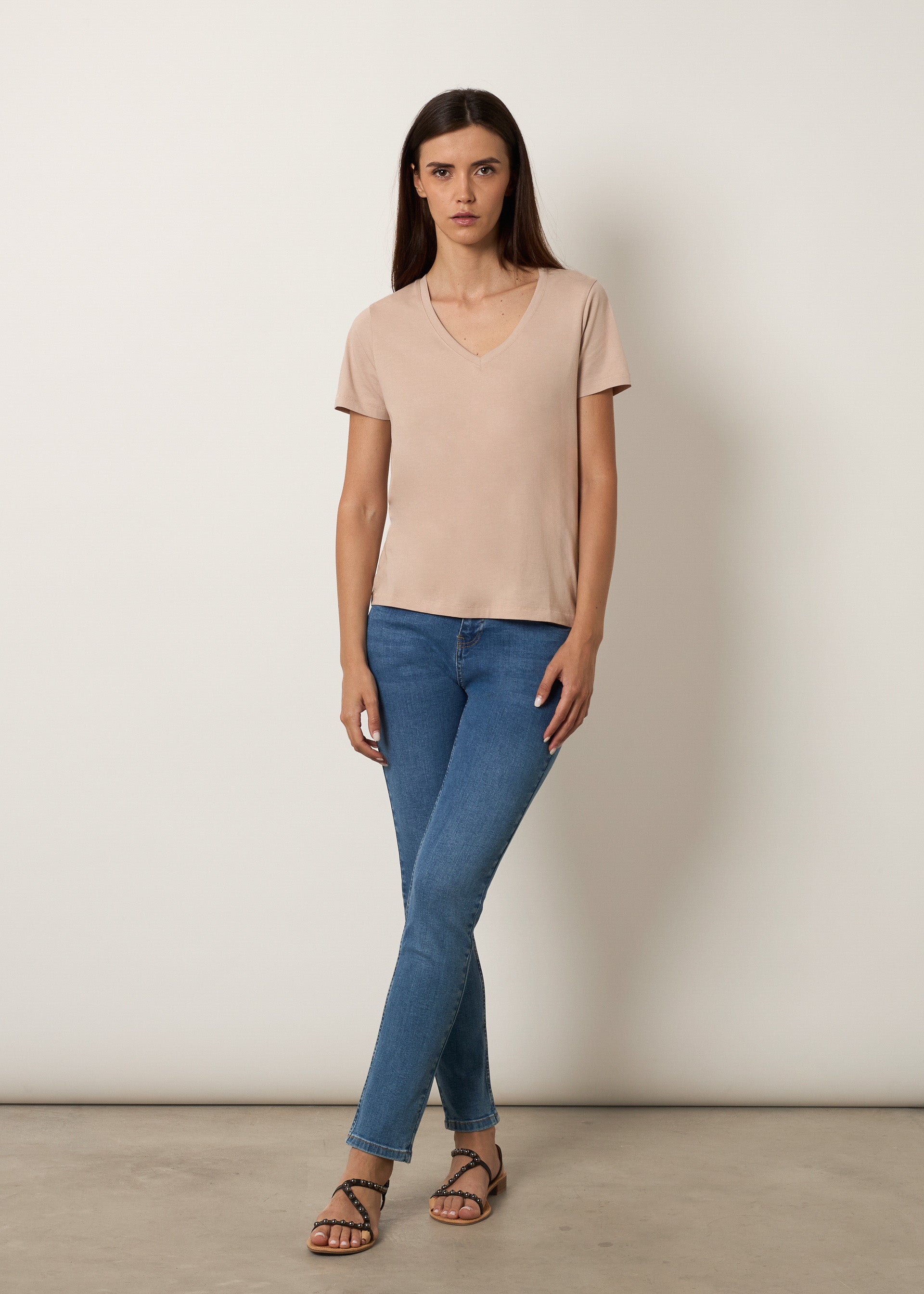 T-shirt V cotone Pima