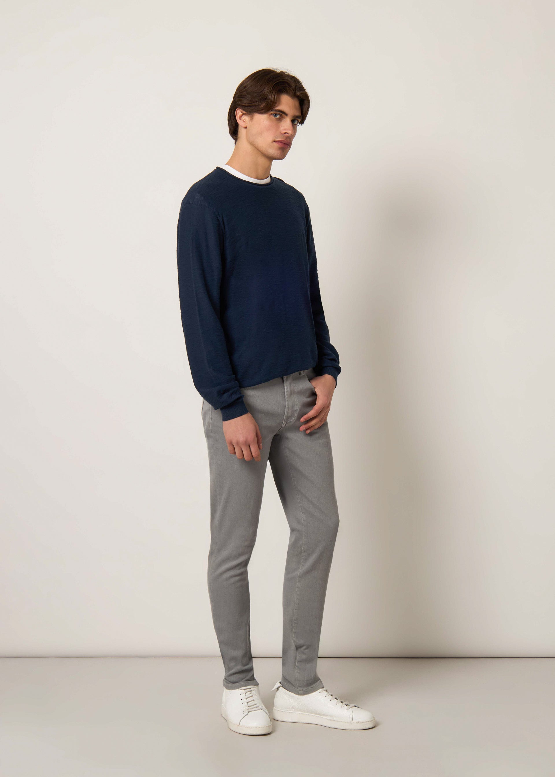 Pullover cotone collo rollino