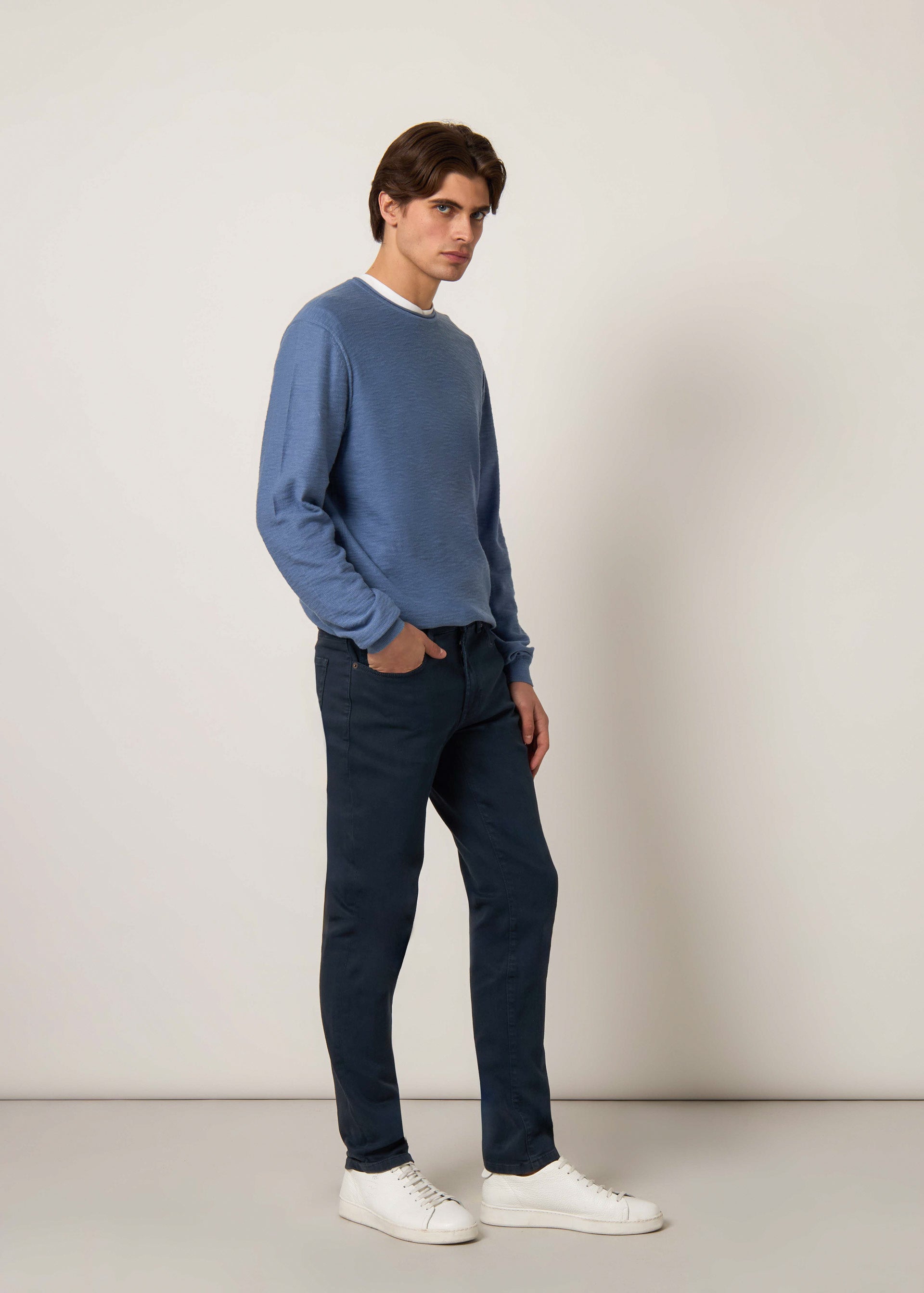 Pullover cotone collo rollino