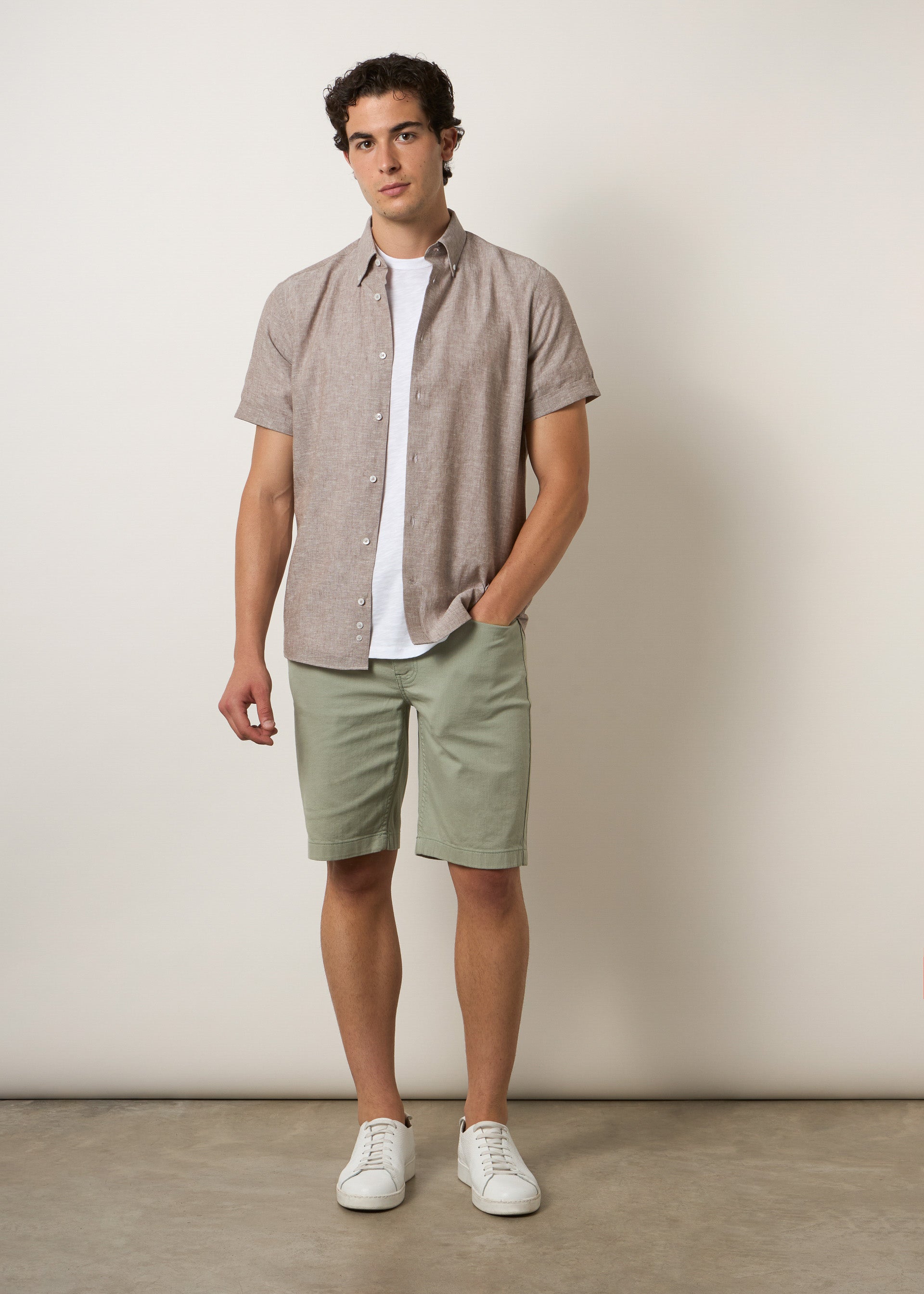 Camicia lino maniche corte