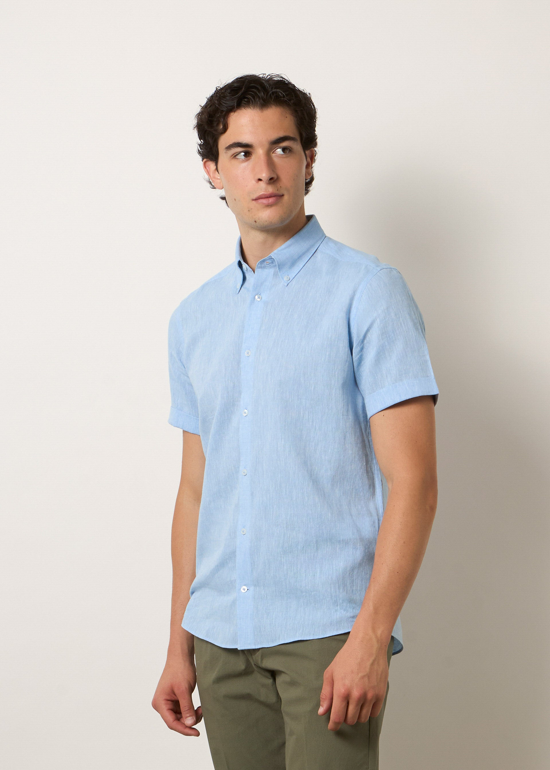 Camicia lino maniche corte