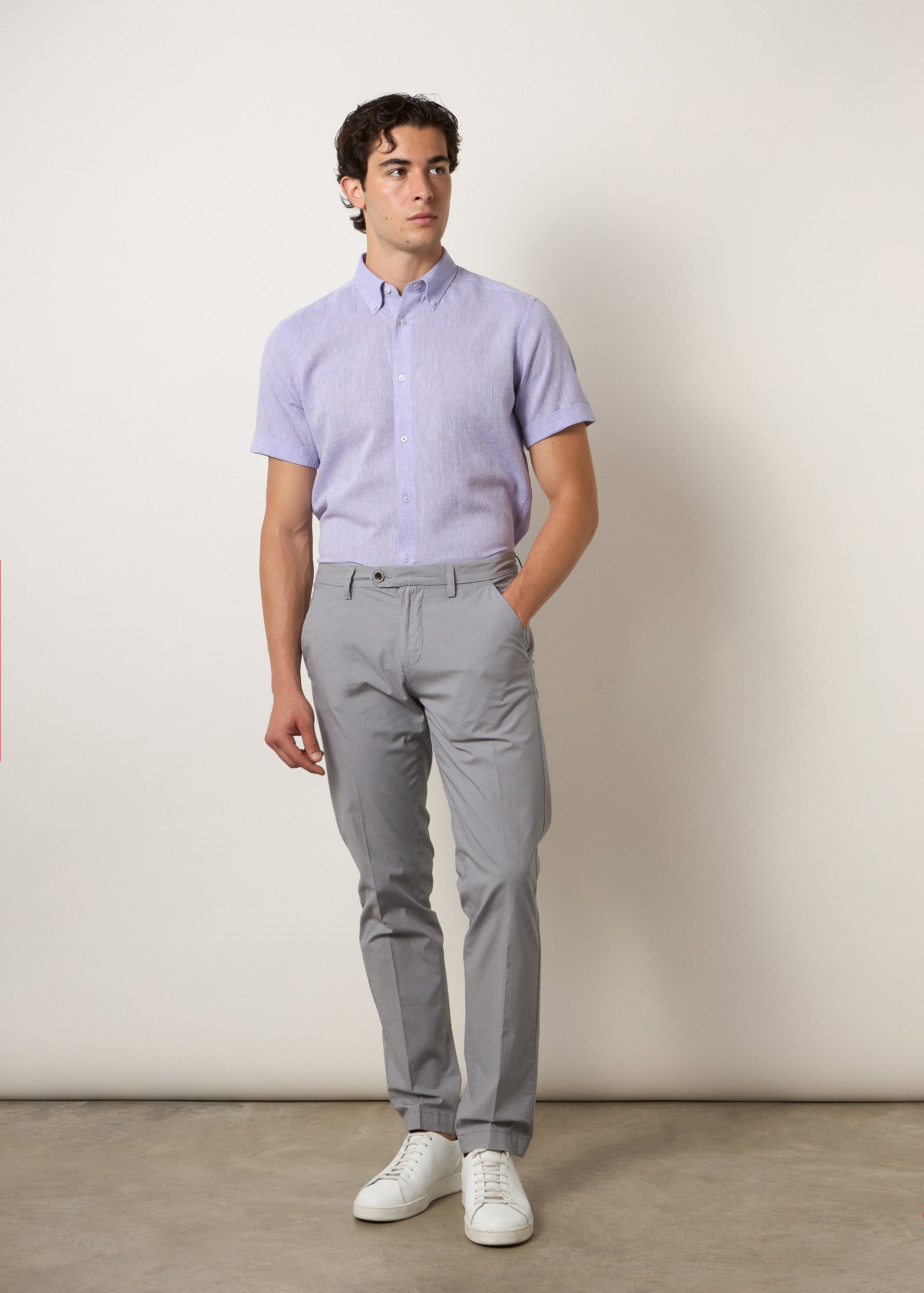 Pantaloni chino microfantasia