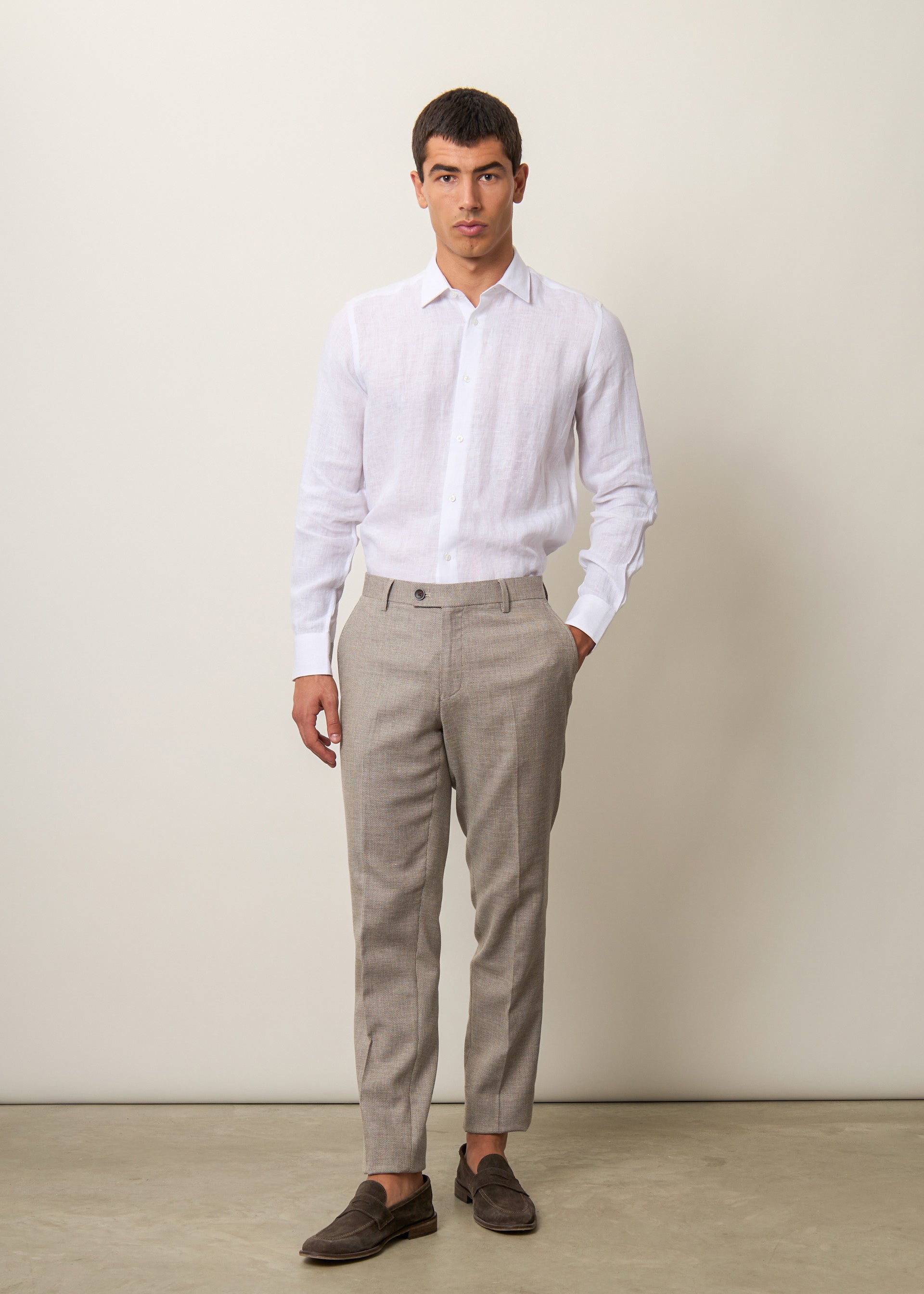 Pantaloni in lino e cotone