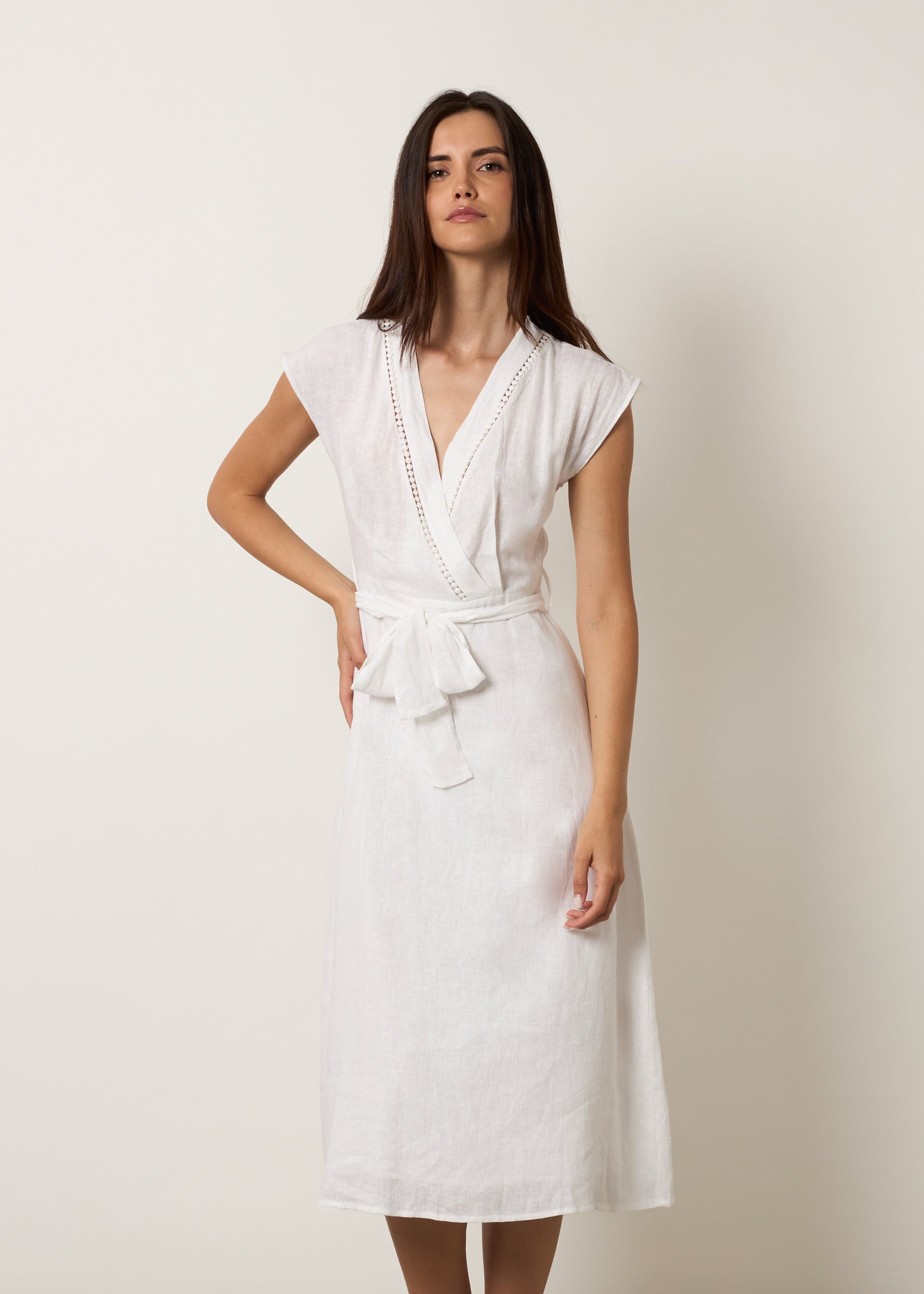 Cintura Vestito Bianco Di Lino Camicia Donna Lino Bianco Camicione