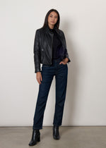 Giubbotto biker in pelle