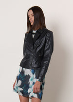 Giubbotto biker in pelle