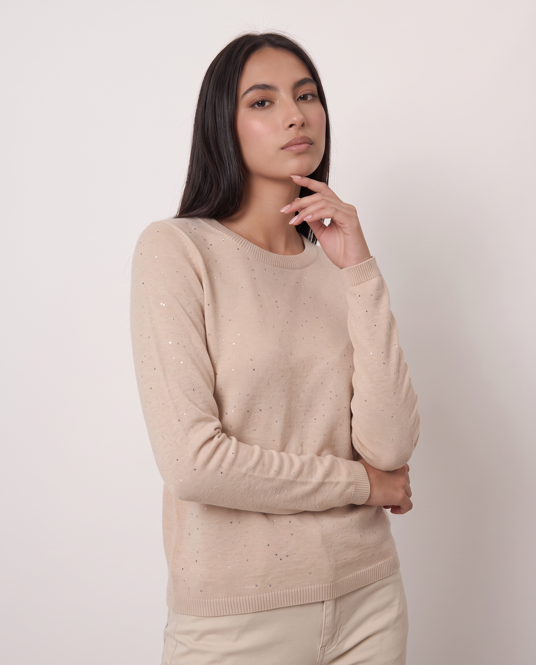Pull over con paillettes