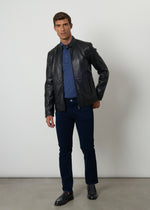 Giubbotto biker in pelle