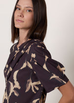 Blusa girocollo stampata