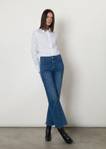 Jeans straight con strass