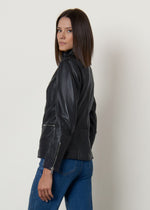 Giacca in pelle con zip