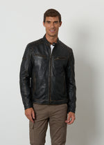 Biker in pelle effetto used