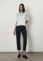 Jeans straight con borchie