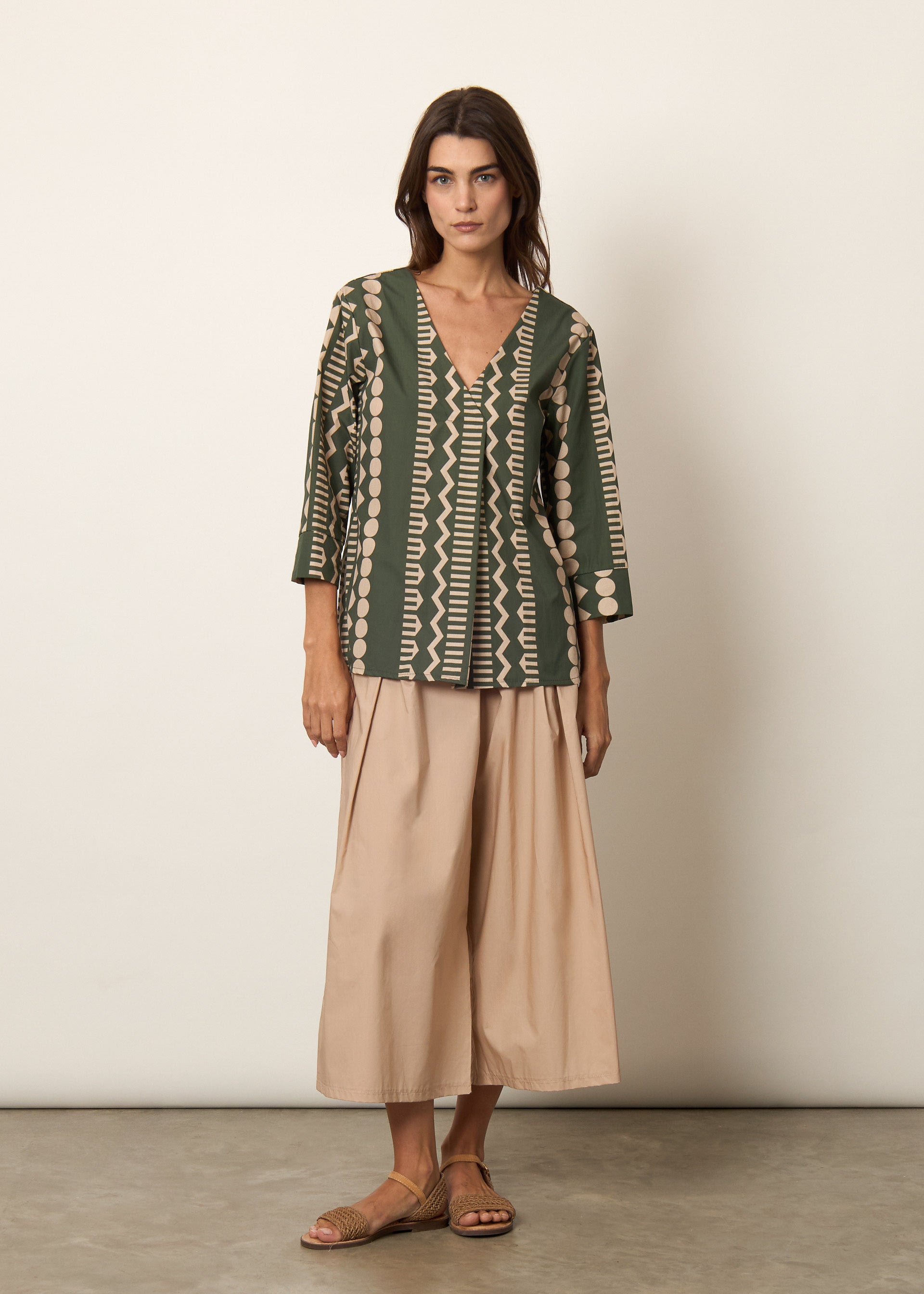 Blusa in cotone stampato