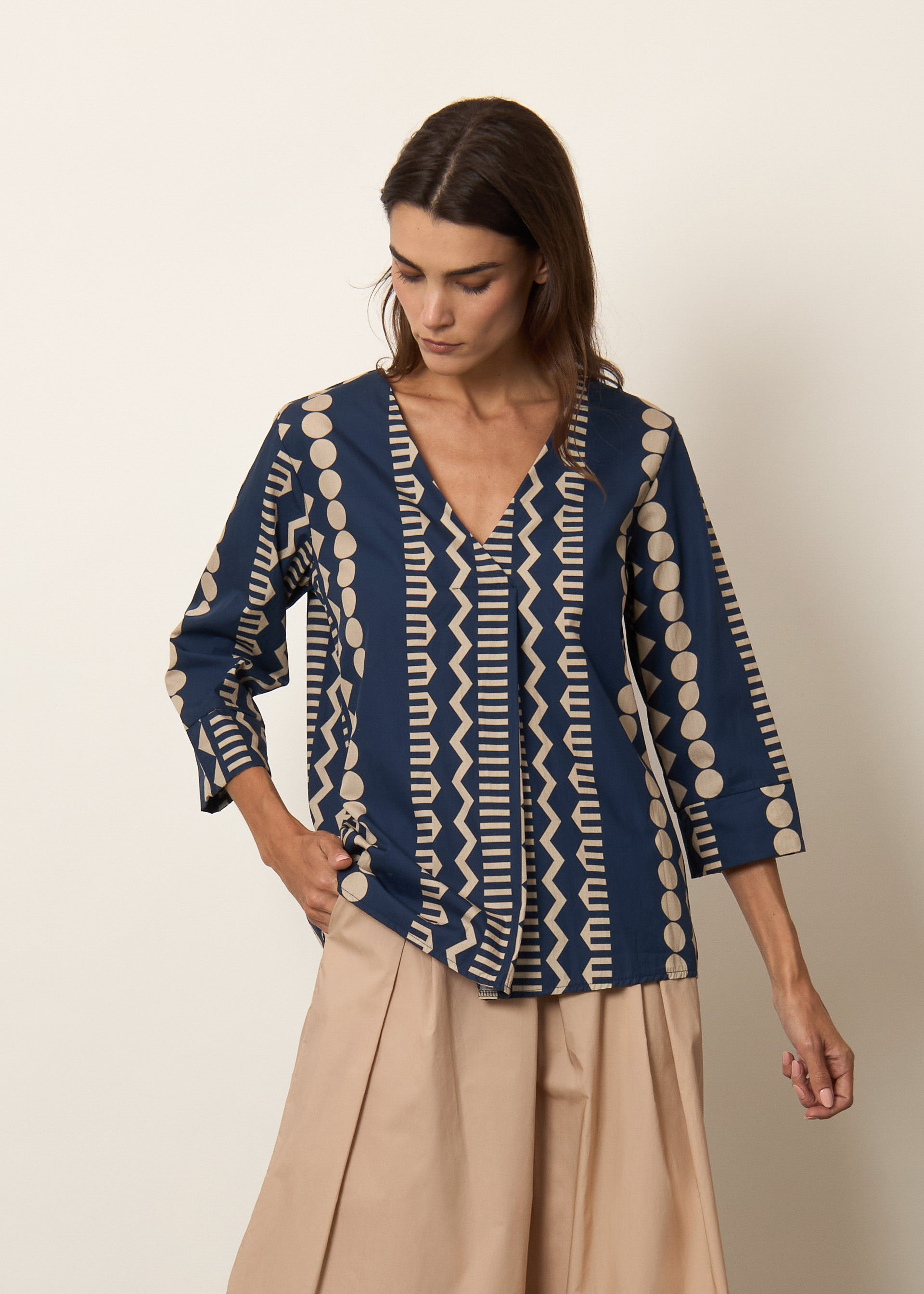 Blusa in cotone stampato