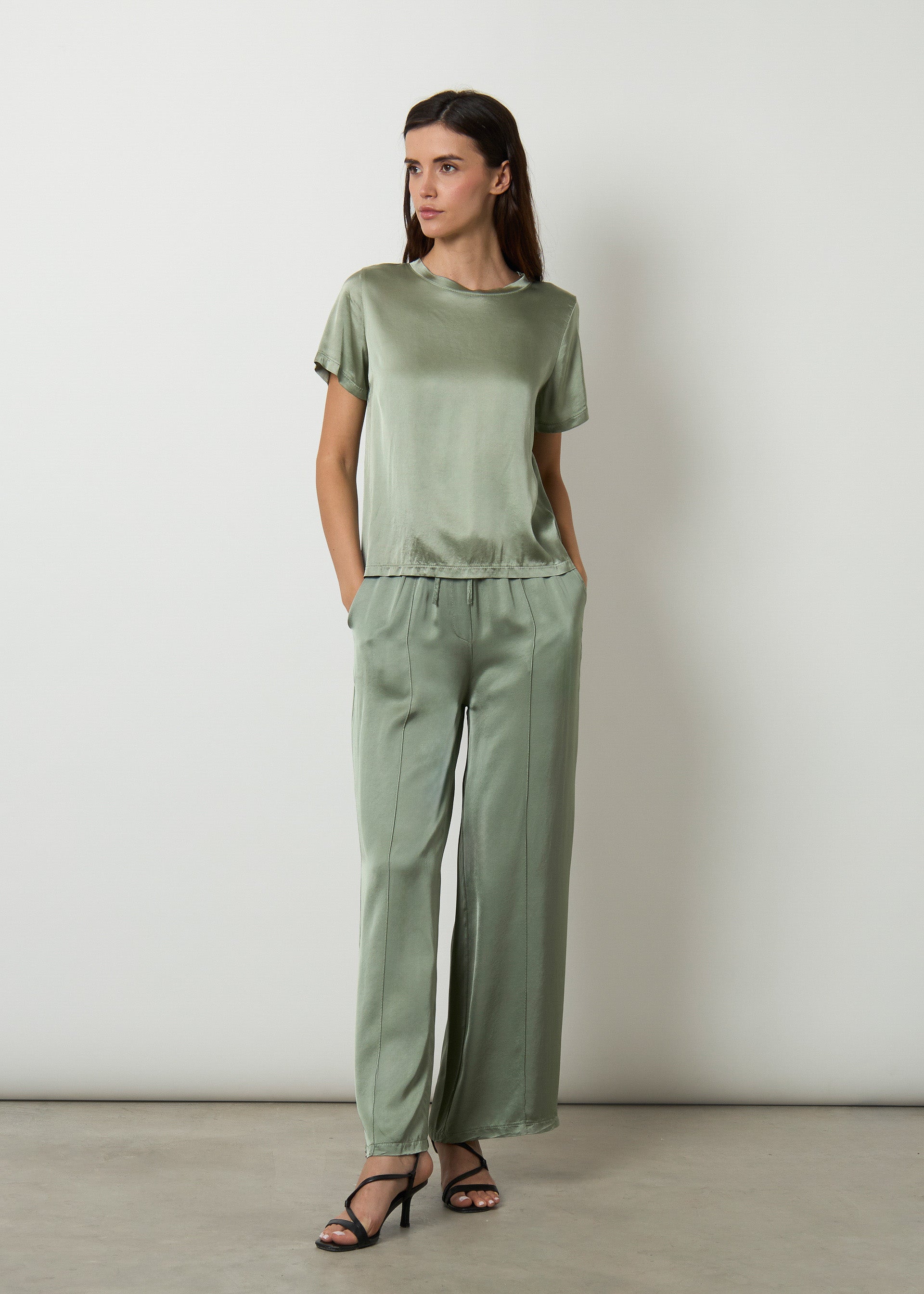 Pantaloni misto seta