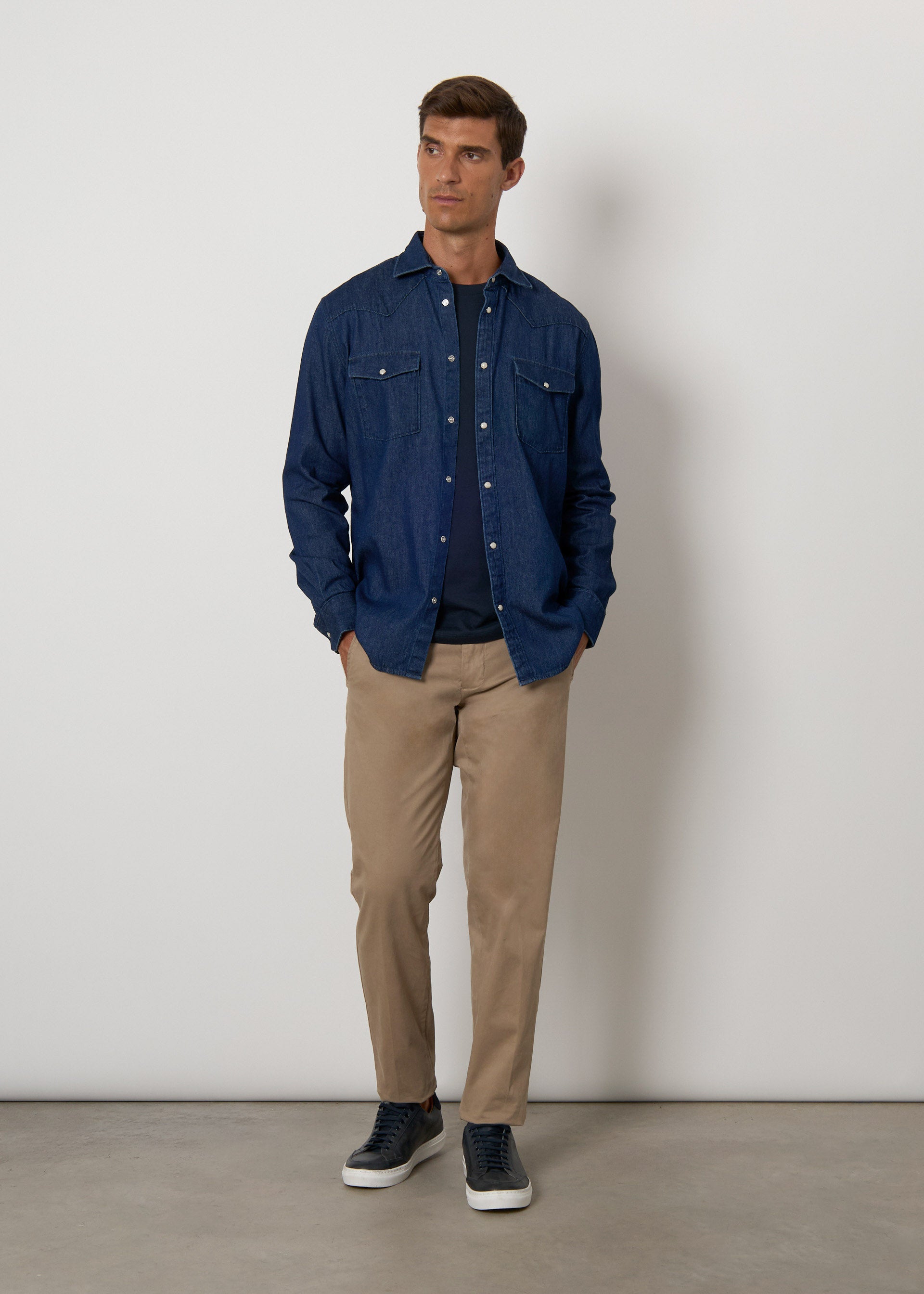 Camicia western in denim