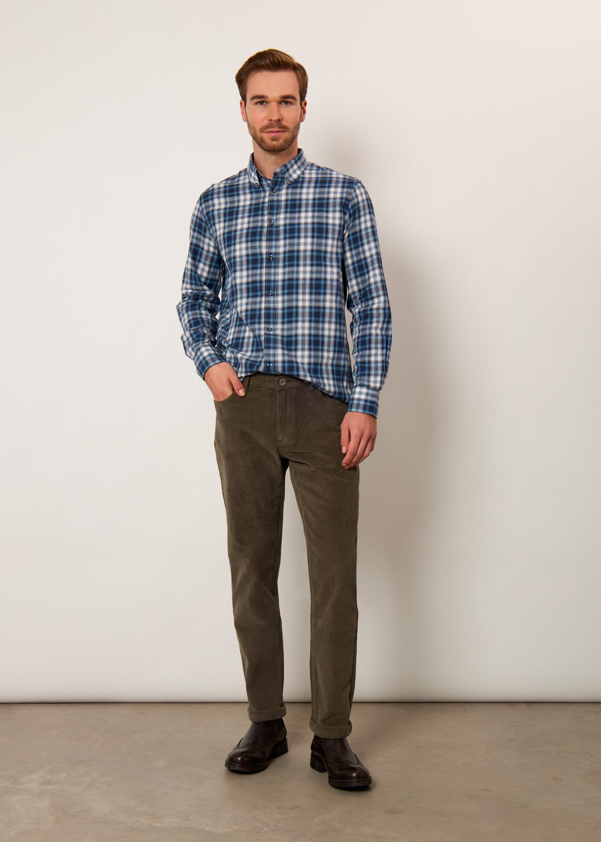 Pantalone in velluto stretch