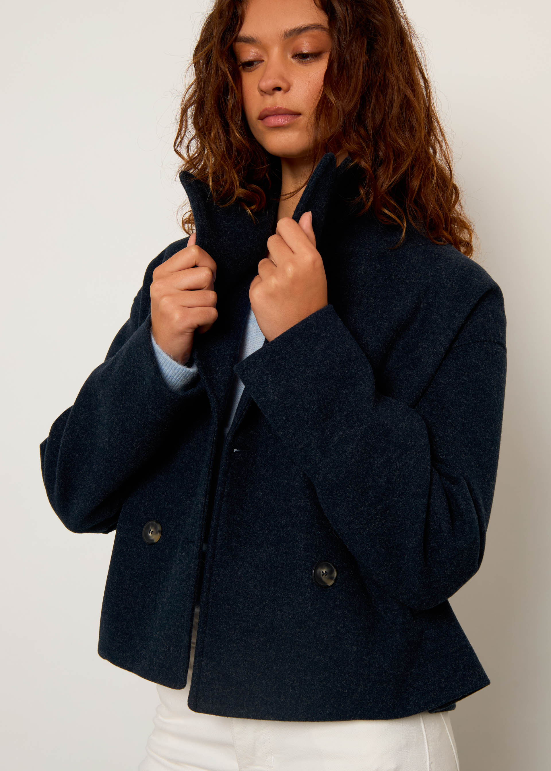 Cappotto corto doppiopetto