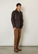 Giaccone in vera pelle imbottito