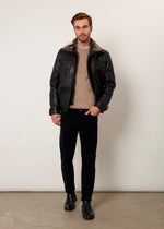 Giacca imbottita in vera pelle