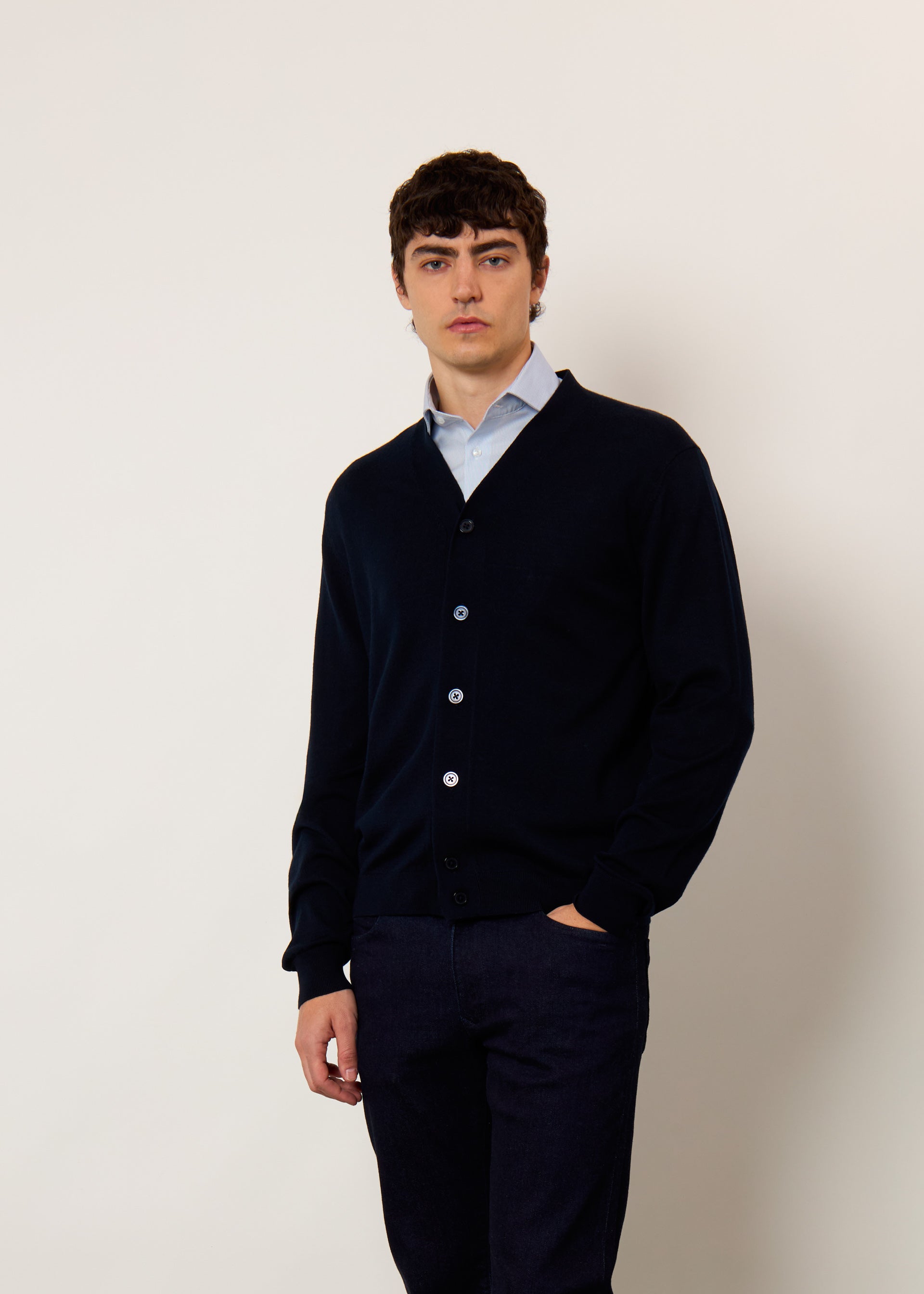 Cardigan in pura lana Merinos