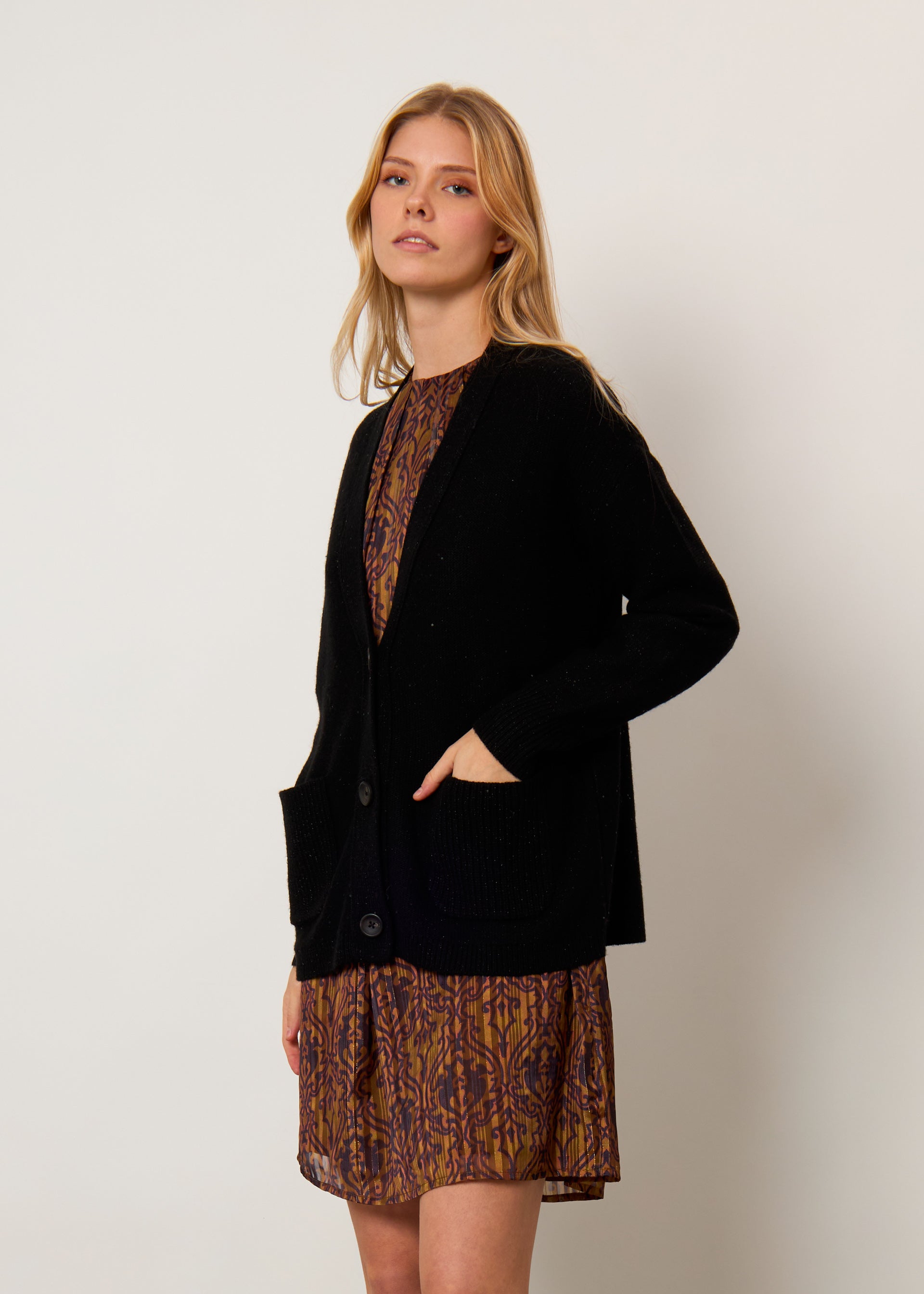 Cardigan paillettes misto lana