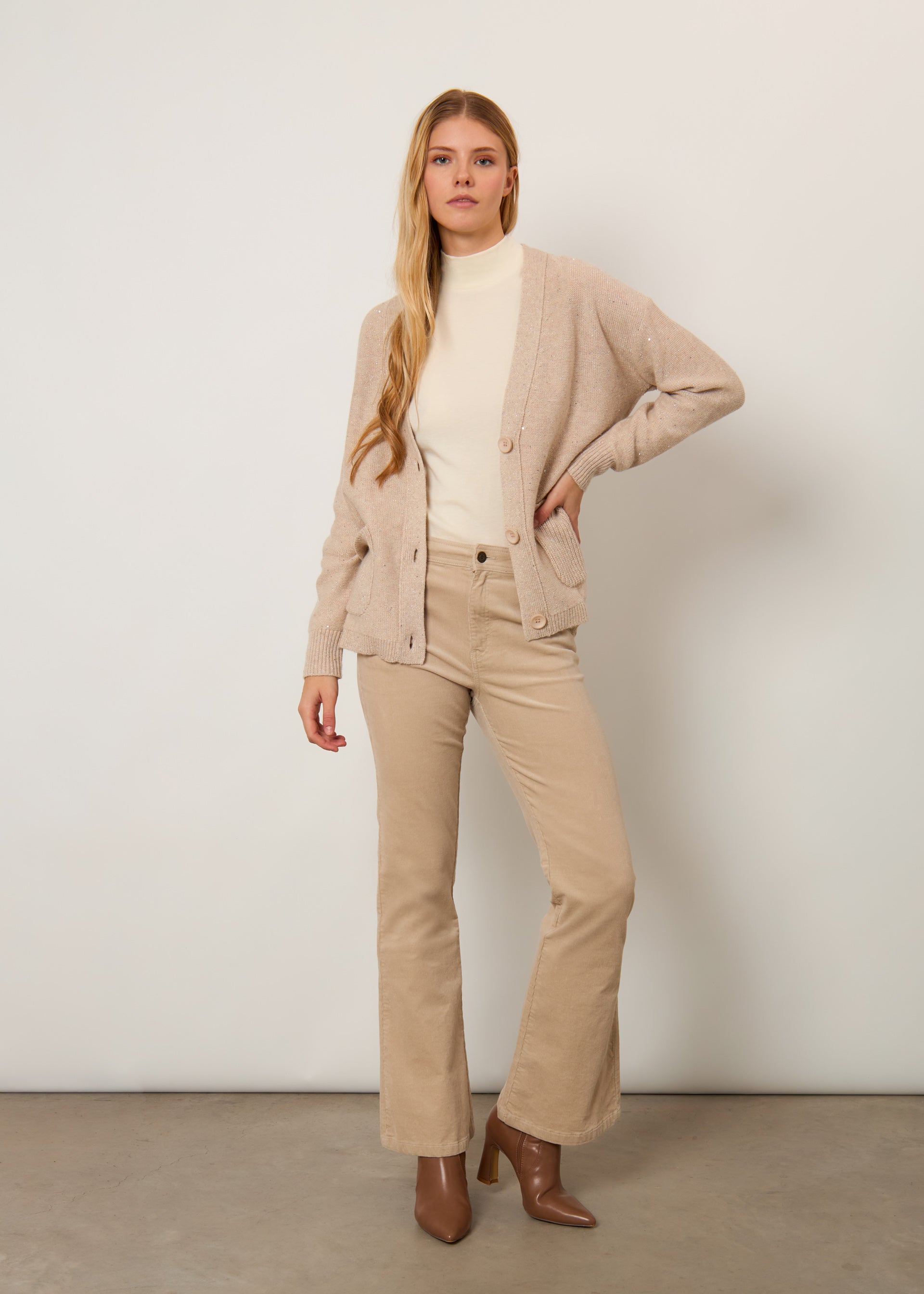 Cardigan paillettes misto lana