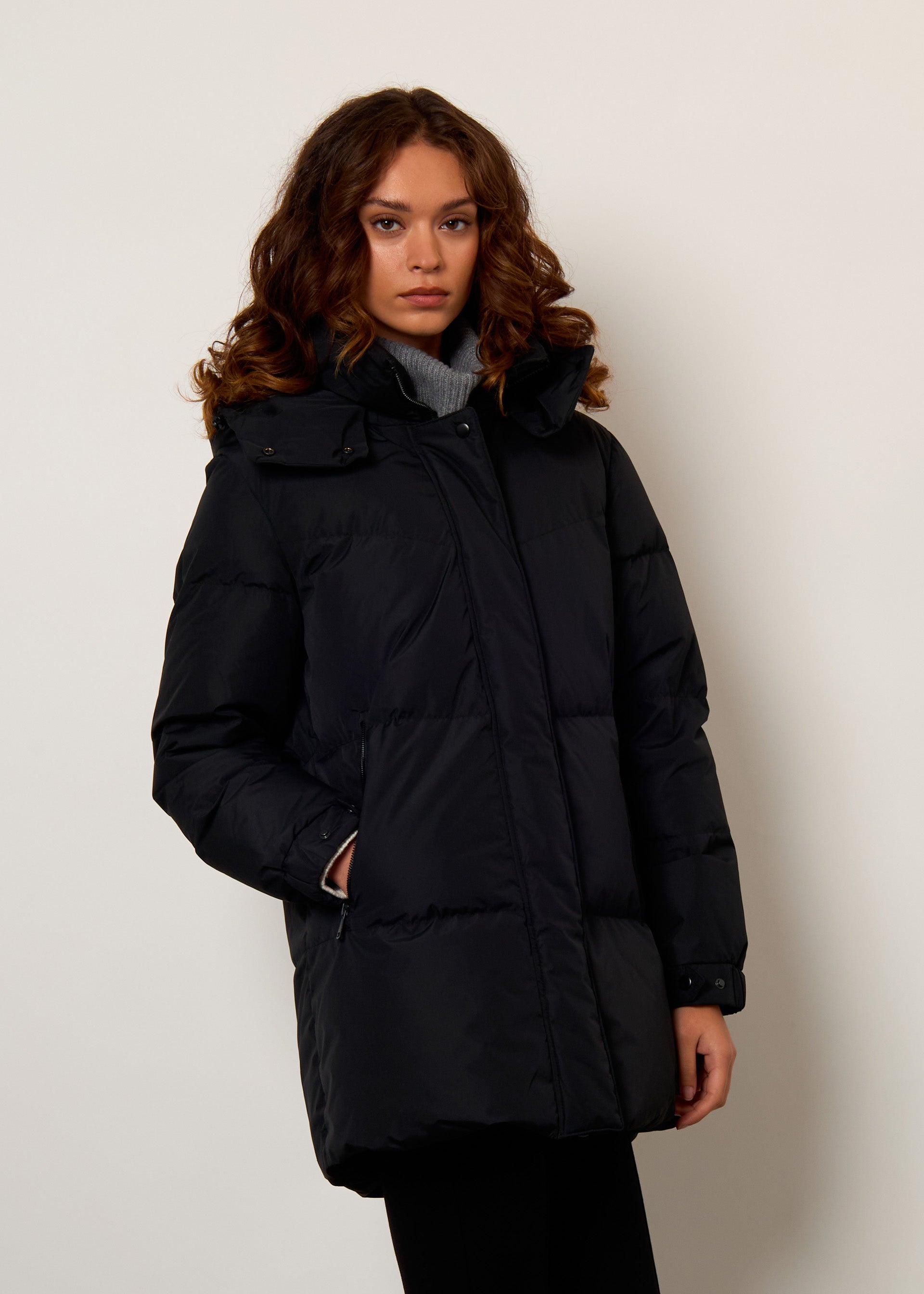 Giacca imbottita in vera piuma